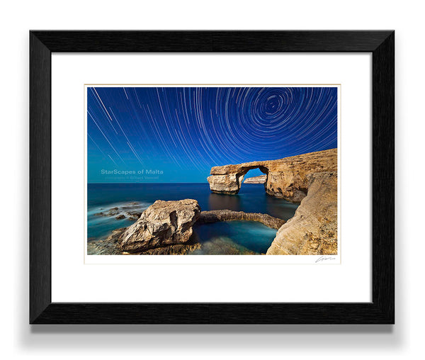 Star trails over a Moonlit Azure Window