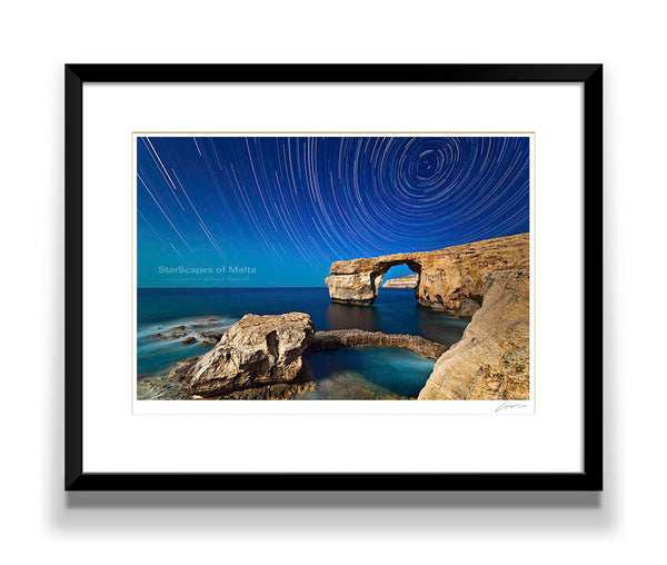 Star trails over a Moonlit Azure Window