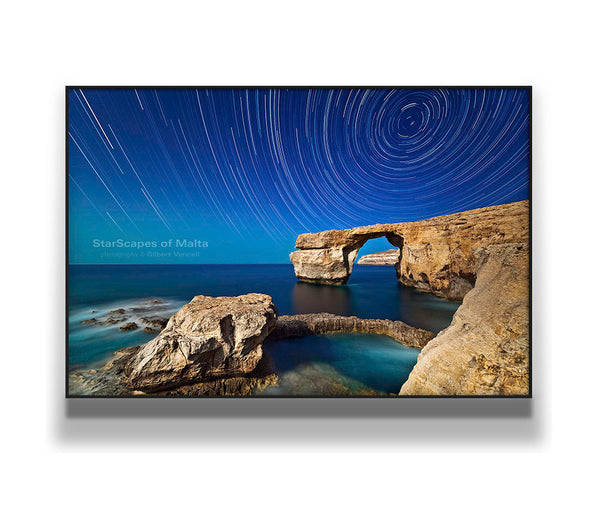 Star trails over a Moonlit Azure Window