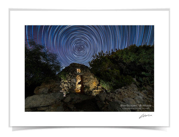 Star trails over Girna