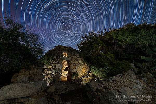 Star trails over Girna