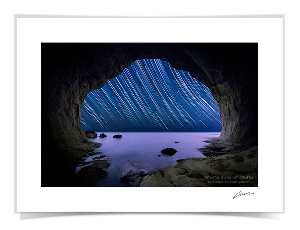 Star trails in Sea Cave
