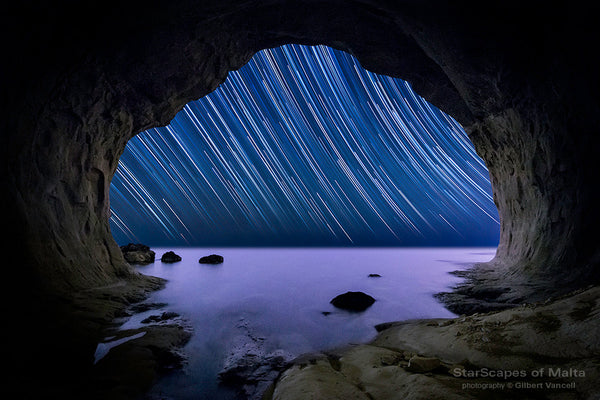 Star trails in Sea Cave