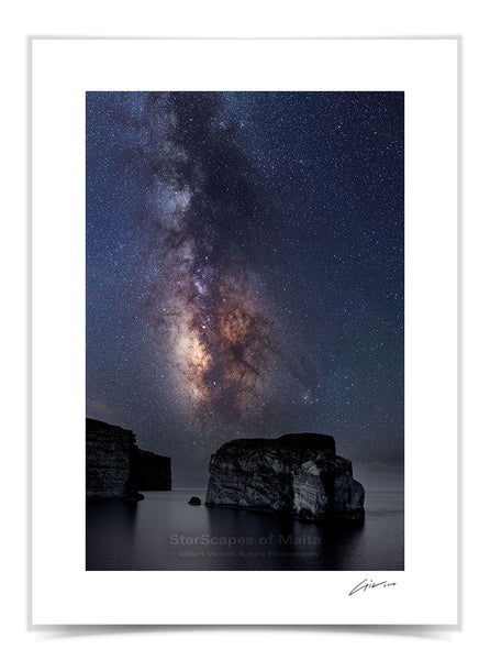 The Milky Way over the Fungus Rock, Gozo