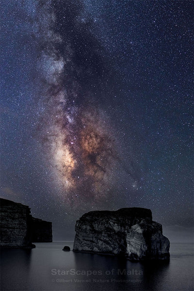 The Milky Way over the Fungus Rock, Gozo