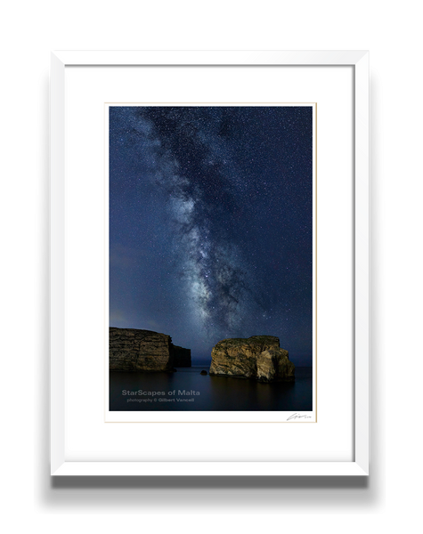 The Milky Way over the Fungus Rock, Gozo (Blue)