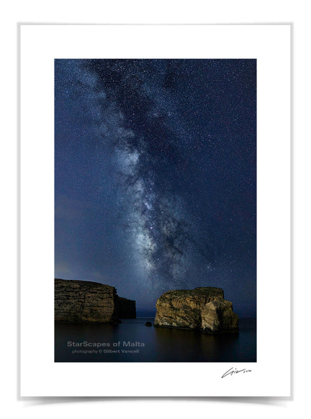 The Milky Way over the Fungus Rock, Gozo (Blue)