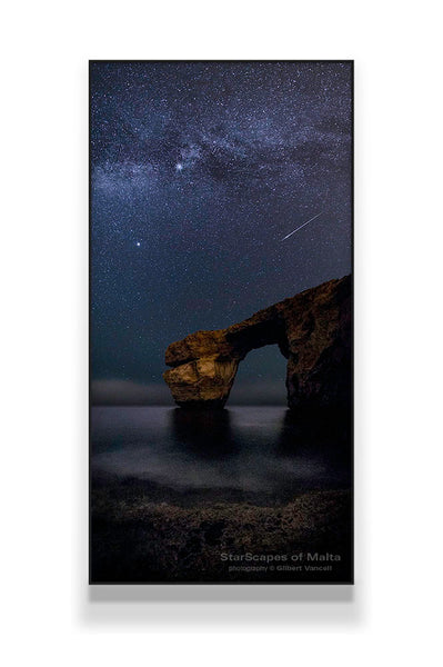 Perseid meteor over the Azure Window
