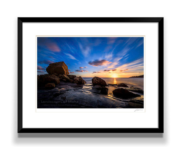 Sunrise over Sandstone boulders