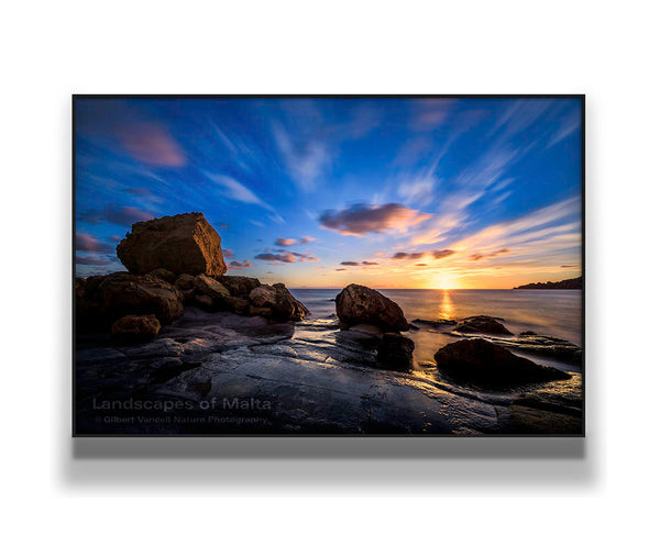 Sunrise over Sandstone boulders