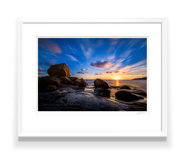 Sunrise over Sandstone boulders