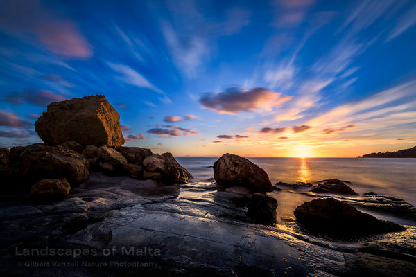 Sunrise over Sandstone boulders