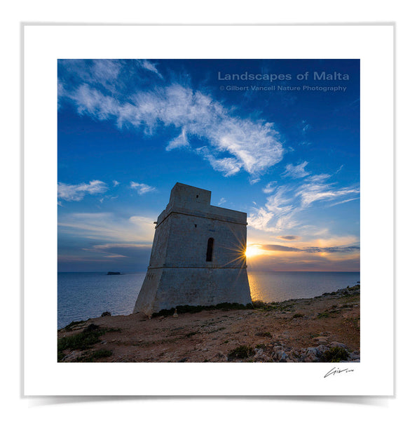 Sunset at Ħamrija Tower