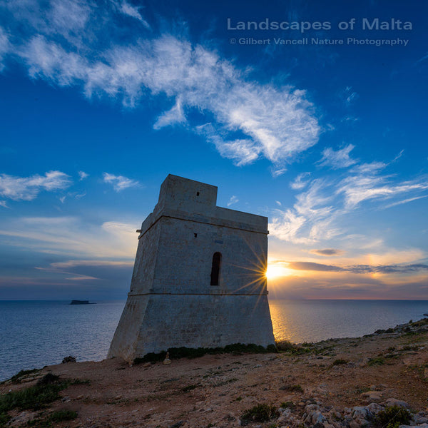 Sunset at Ħamrija Tower