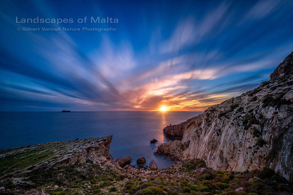 Sunset near Għar Lapsi
