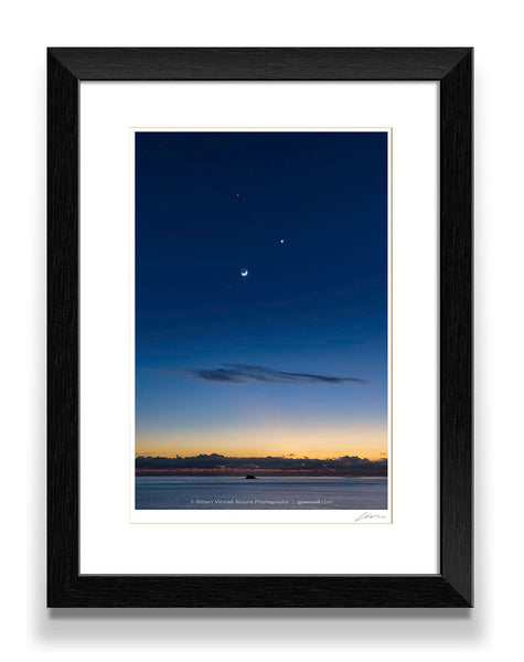 Venus, Mars and the Crescent Moon over Filfla