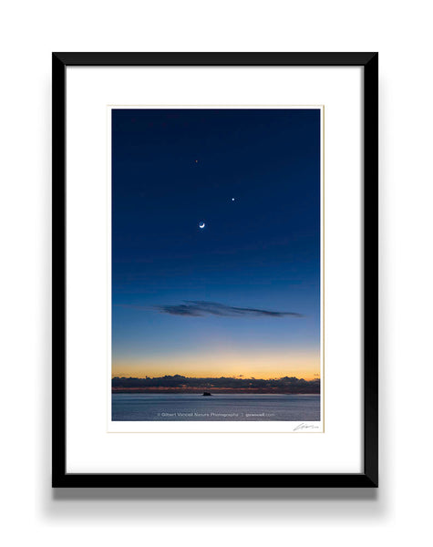 Venus, Mars and the Crescent Moon over Filfla