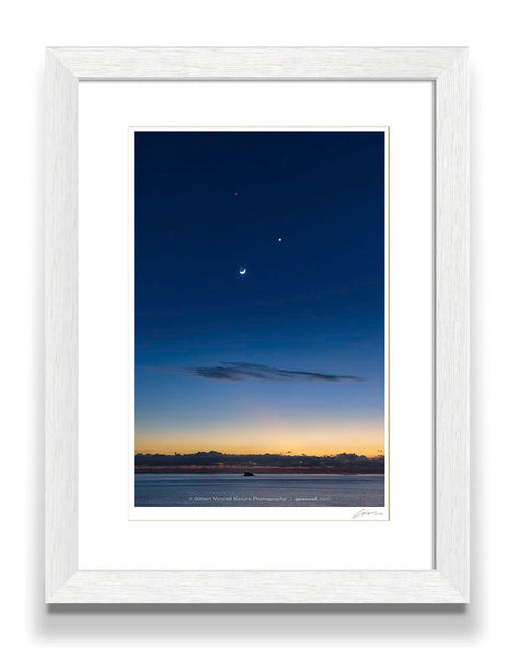 Venus, Mars and the Crescent Moon over Filfla