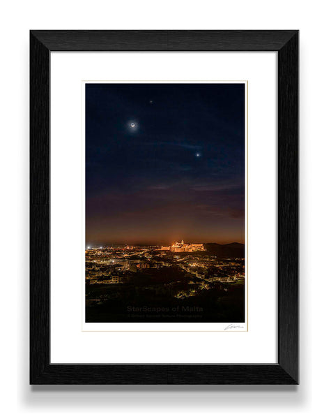 Moon, Mars & Venus triangle over the Cittadella
