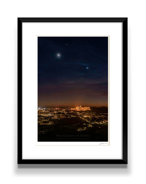Moon, Mars & Venus triangle over the Cittadella