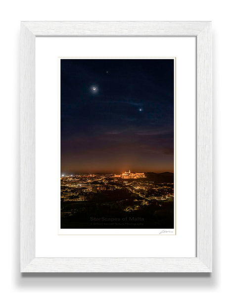 Moon, Mars & Venus triangle over the Cittadella