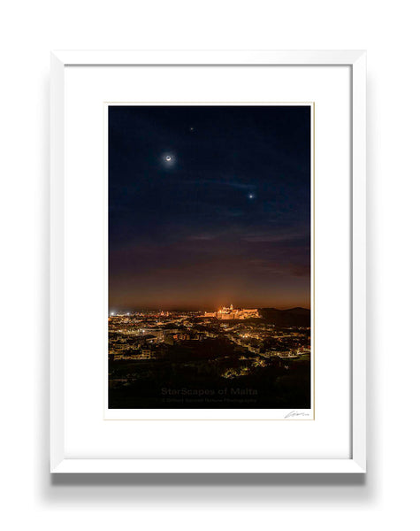 Moon, Mars & Venus triangle over the Cittadella