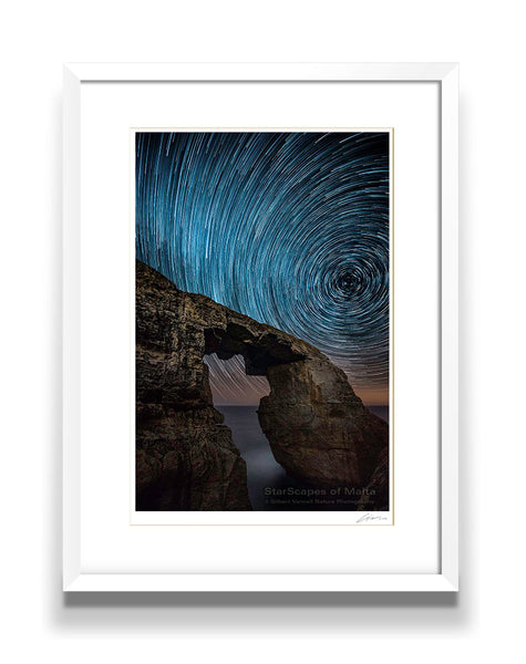 Star trails over Mielaħ Window